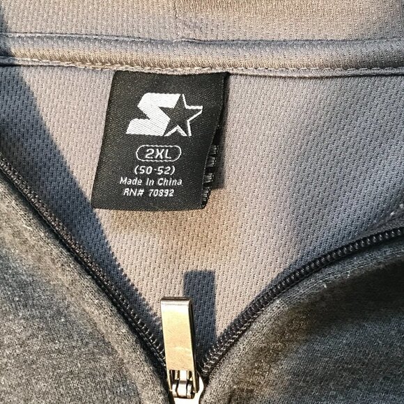 Starter Zip Up Size XXL 2XL Gray Sports Sweater Hoodie Vintage Hood Sweatshirt - Picture 5 of 7